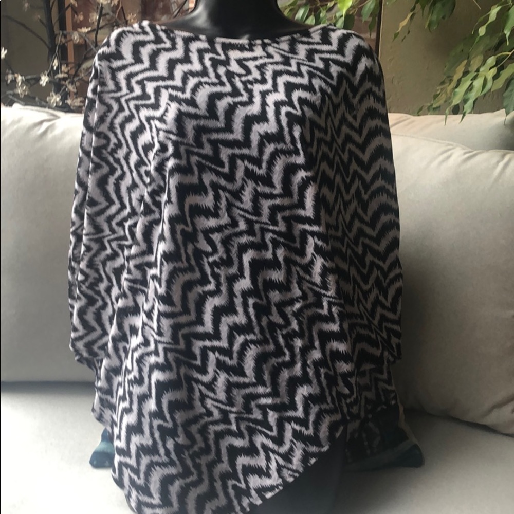 Drape poncho blouse